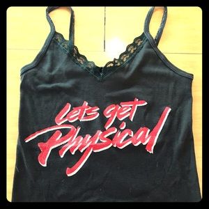 Vintage Let’s Get Physical Black camisole